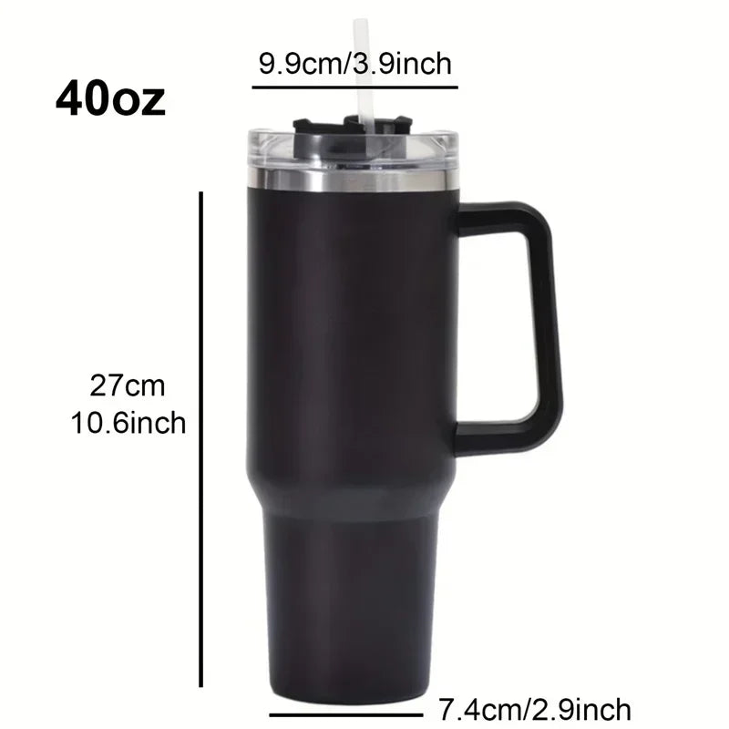 40oz/1200ml Stainless Steel Tumbler With Straw