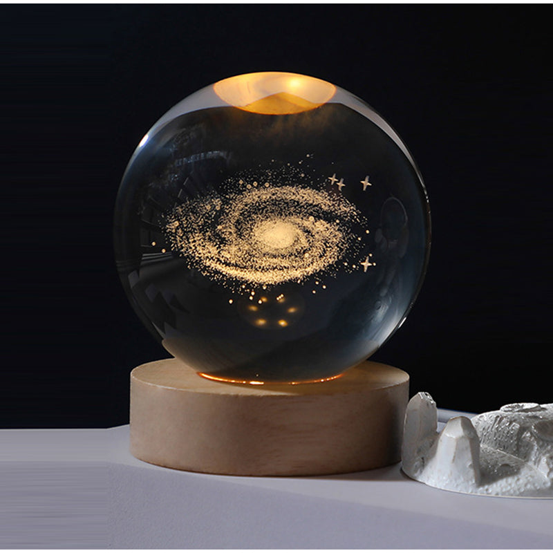 3D Crystal Planet Ball With Base