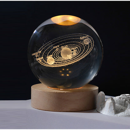 3D Crystal Planet Ball With Base